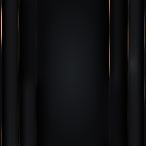 Luxury collection. Black background with golden stripes. Elegant square composition. Blank universal minimalist wallpaper. Trendy empty copy space. Gold frame. Horizontal and vertical lines. Hot sale - Photo, Image