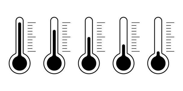 Thermometer icon set simple design - Vektör, Görsel