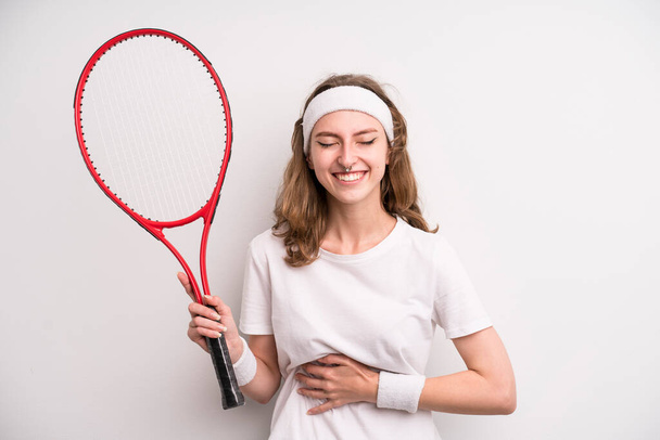 young girl practicing tennis. sport concept - Zdjęcie, obraz