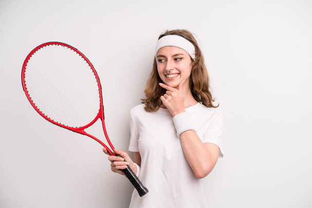 young girl practicing tennis. sport concept - 写真・画像