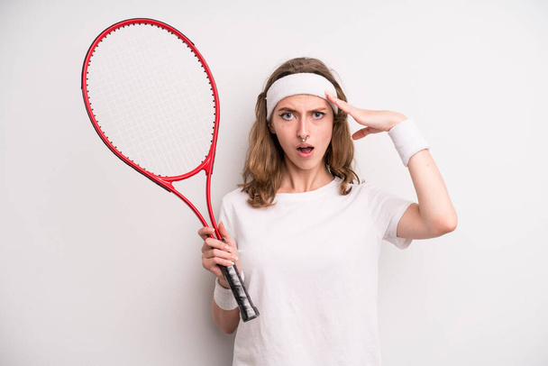young girl practicing tennis. sport concept - Foto, Imagem