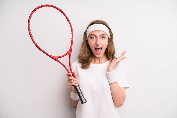 young girl practicing tennis. sport concept - Valokuva, kuva