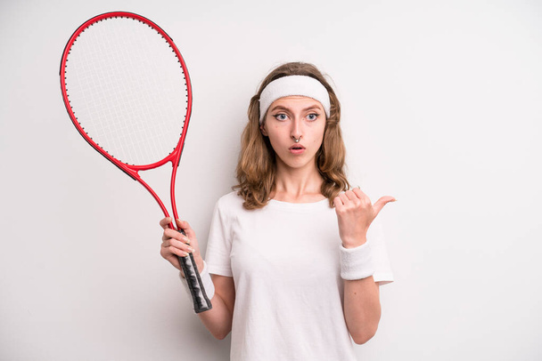 young girl practicing tennis. sport concept - Foto, Bild