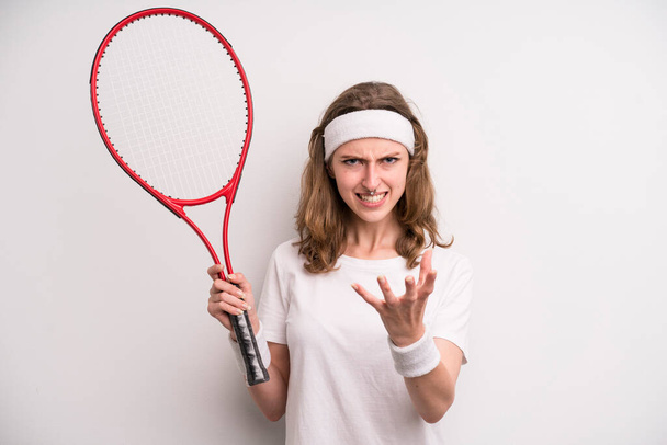 young girl practicing tennis. sport concept - Foto, imagen