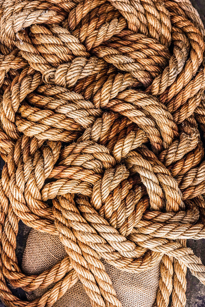 ropes jute tackle background natural  - Foto, Bild