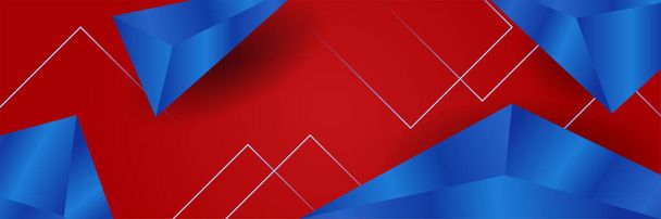 Modern elvont sötét vörös banner háttér. Gradient piros kék színes Absztrakt széles banner design háttér - Vektor, kép