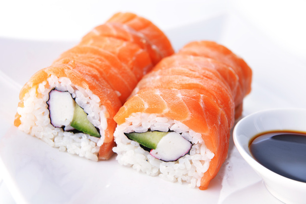 sushi with salmon - Foto, imagen