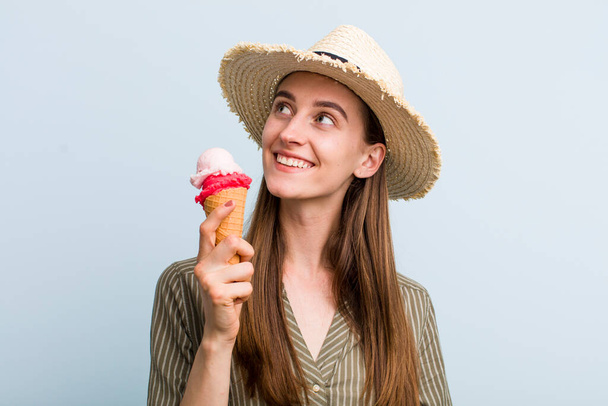 young adult pretty woman with an ice cream - Foto, Imagen