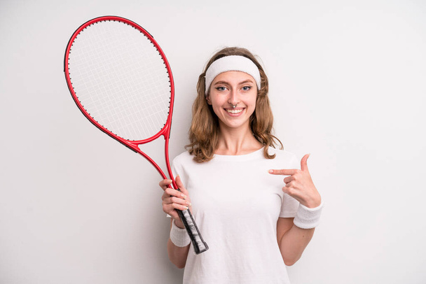 teenager girl. tennis concept - Foto, Imagen