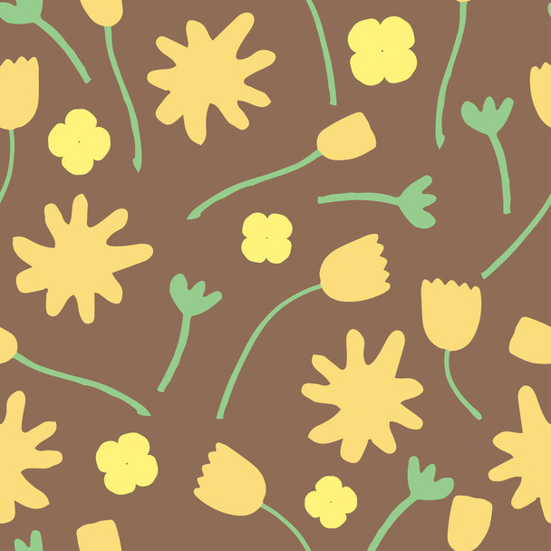 seamless cute little flowers pattern background , greeting card or fabric - Διάνυσμα, εικόνα