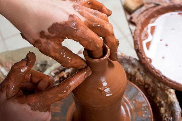 potter, creating an earthen jar - Photo, Image