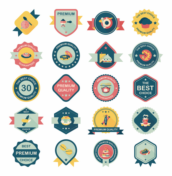 coffee badge design flat background set, eps10 - Vettoriali, immagini