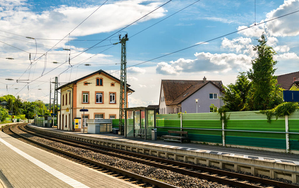 Bad Bellingen vasútállomás Baden-Wuerttembergben, Németország - Fotó, kép