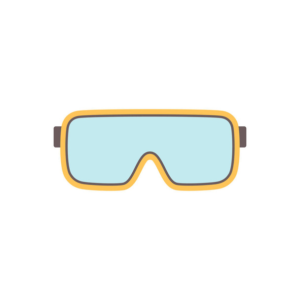 flat vector illustration of construction protect glasses isolated on white background, safety glasses icon, flat style - Vektor, obrázek