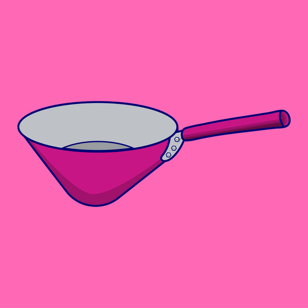 Illustration of a kitchen frying pan - Vetor, Imagem