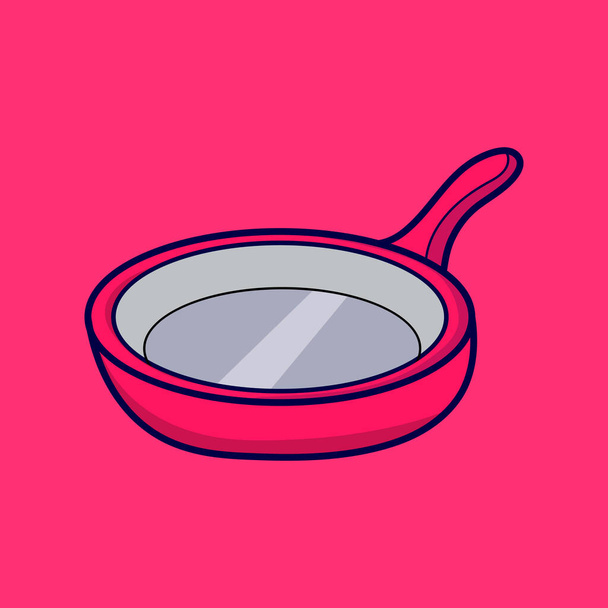 Illustration of a kitchen frying pan - Vector, imagen