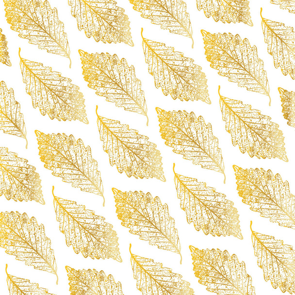 metallic gold leaf vector pattern - Vektor, kép