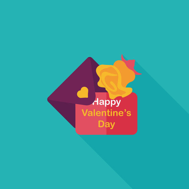Valentine's day love letter flat icon with long shadow,eps10 - Vector, Imagen
