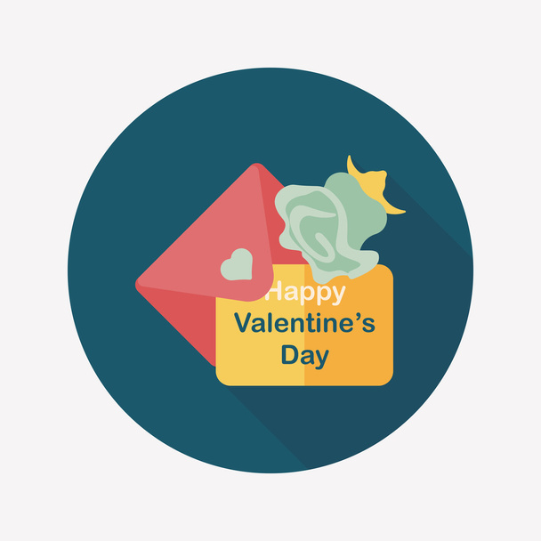 Valentine's day love letter flat icon with long shadow,eps10 - Vecteur, image