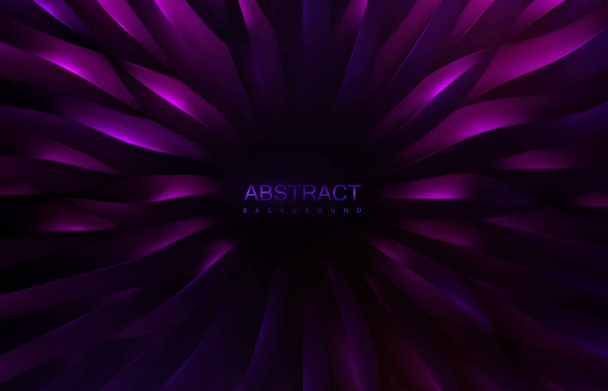 Abstract purple background. Concentric scale shapes backdrop. Vector 3d illustration. Organic radial pattern - Vector, afbeelding