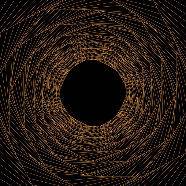 Tunnel cyberespace à mailles vectorielles. Fond vortex abstrait Wireframe - Vecteur, image