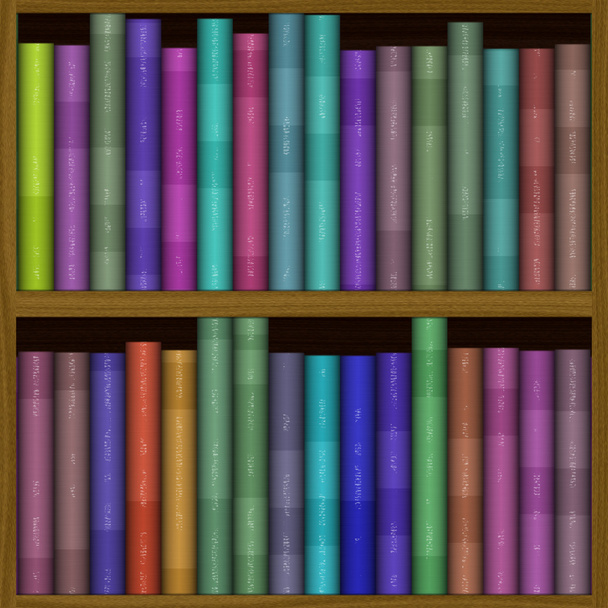 texture of funny color bookshelf, bookcase - Photo, Image