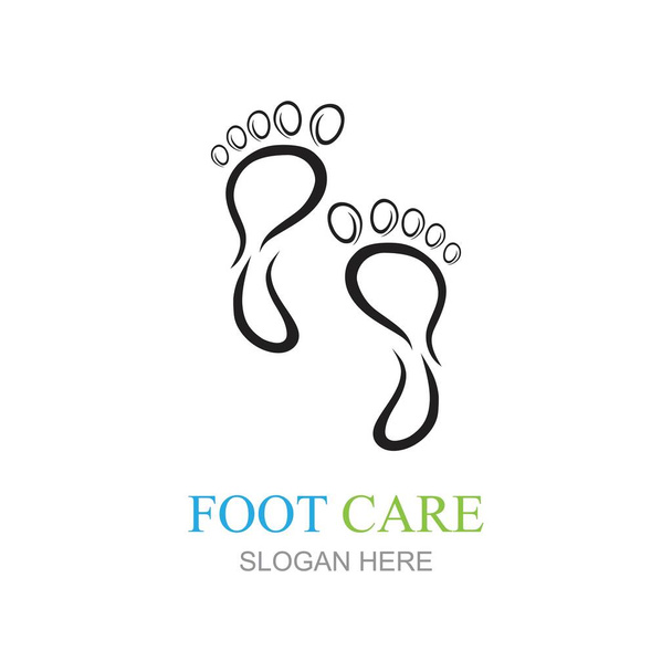 Σχεδιασμός λογότυπου φροντίδας ποδιών διάνυσμα έννοια, Εικονικό λογότυπο πόδι πρότυπο σχεδιασμού - Διάνυσμα, εικόνα
