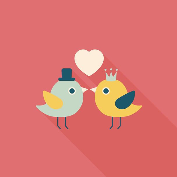 Valentine's Day lover bird flat icon with long shadow,eps10 - Vector, imagen