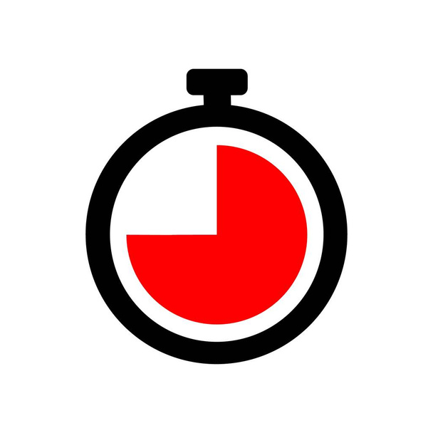 45 MINUTES. TIMER CLOCK WITH THREE QUARTERS OF AN HOUR IN RED. - 写真・画像