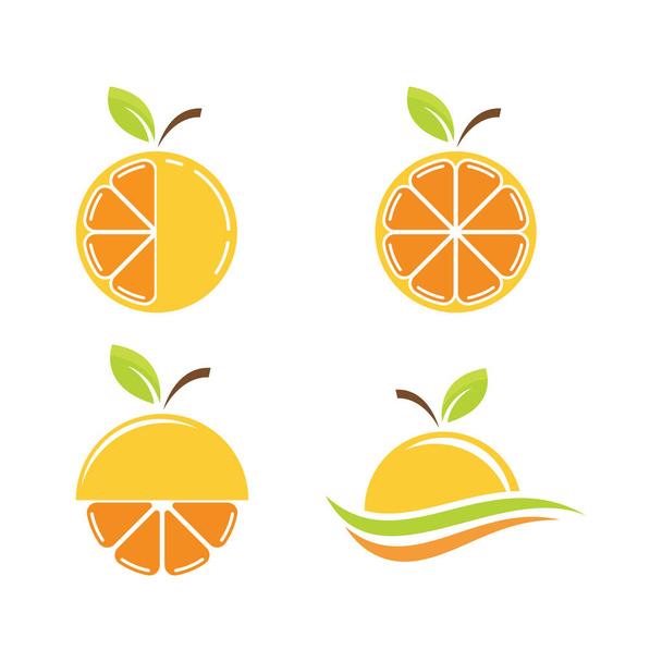 Pomarańczowy owoc logo Wektor ilustracji szablon - Wektor, obraz