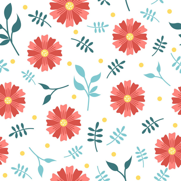 Pretty flower illustration pattern backgrounds - Διάνυσμα, εικόνα