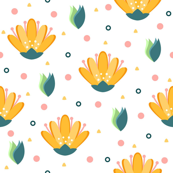 Yellow flowers illustration pattern backgrounds - Vektor, obrázek