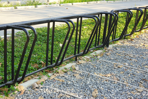 A Black metal Rack Row for Bicycle Parking - Foto, Imagem