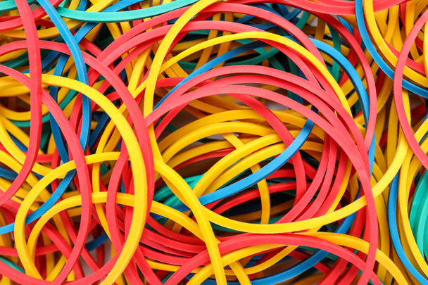 Many rubber bands as background, closeup - Foto, Imagem