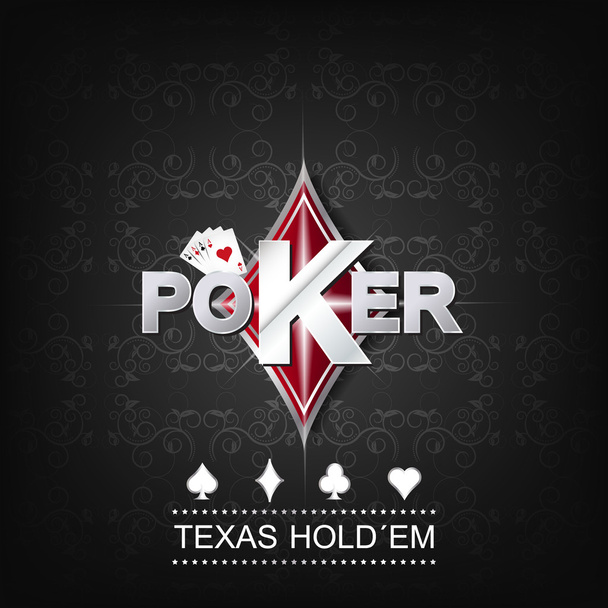 Ilustração vetorial de poker em um fundo escuro com símbolo de cartão
 - Vetor, Imagem