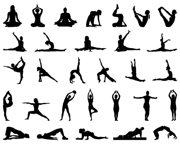 Yoga and fitness - Vector, Image