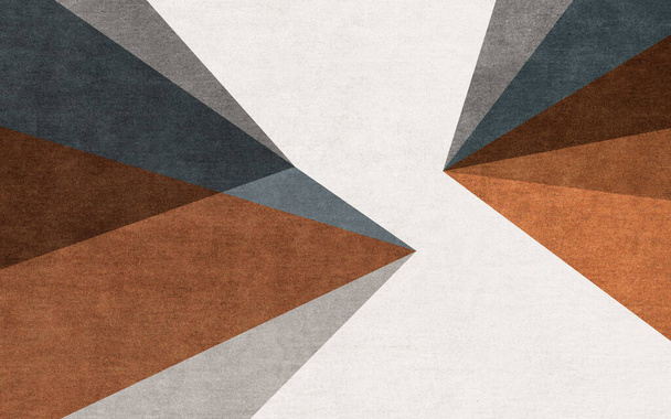 Abstract retro style geometric stitching carpets, wallpaper, triangular patterns, golden lines - Φωτογραφία, εικόνα