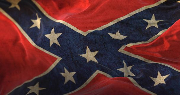 Stara flaga Konfederackich Stanów Zjednoczonych Ameryki zwana również Navy Jack - Zdjęcie, obraz