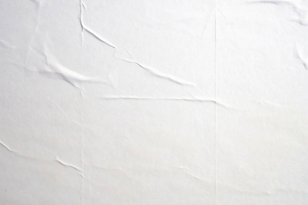 white crumpled and creased paper poster texture background - Valokuva, kuva