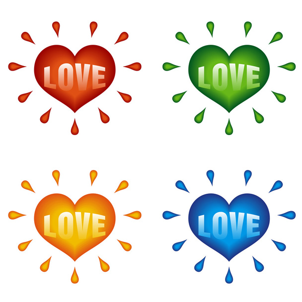 Colorful hearts - Vector, Image
