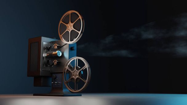 movie projector with dark background, 3d - Zdjęcie, obraz