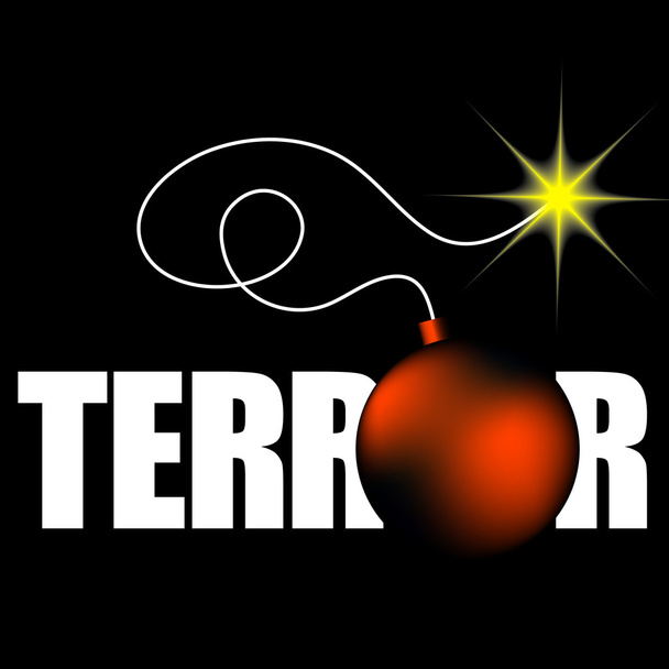 Террор слова с бомбой
 - Вектор,изображение