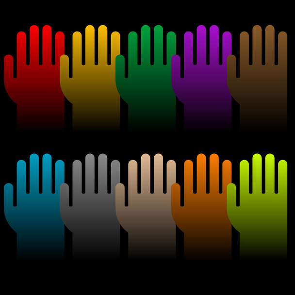 Groupe des mains de vote
 - Vecteur, image