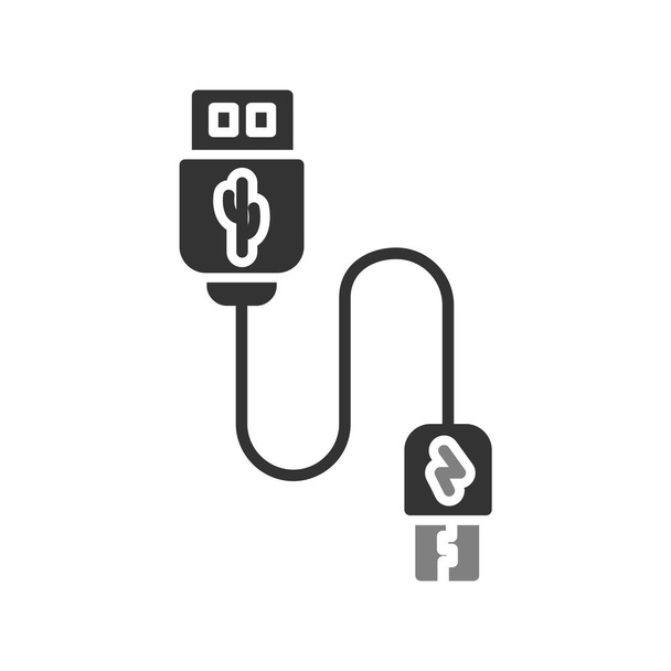 Usb icono de cable, ilustración de vectores - Vector, Imagen