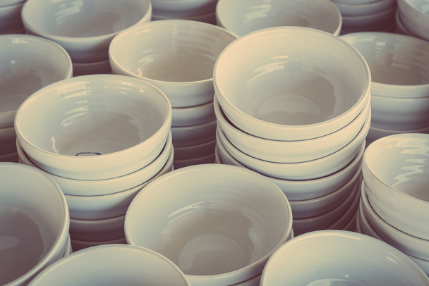White Bowls, close-up - Photo, Image