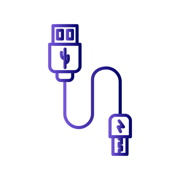Usb cable icon, vector illustration - Vector, Image