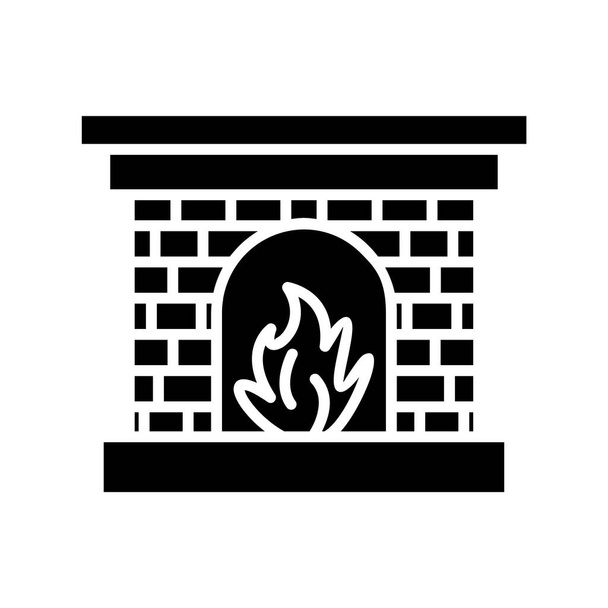 fireplace. web icon simple illustration  - Vector, Image