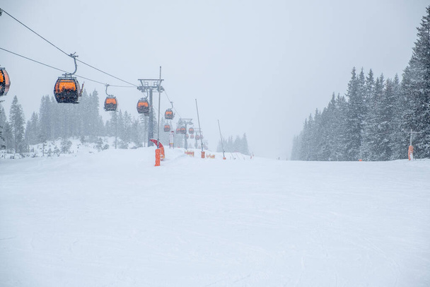 chair lift cabin ski resort copy space - Photo, image