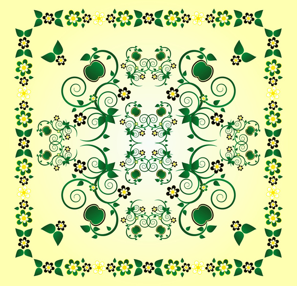 Pattern with flower - Vector, Image