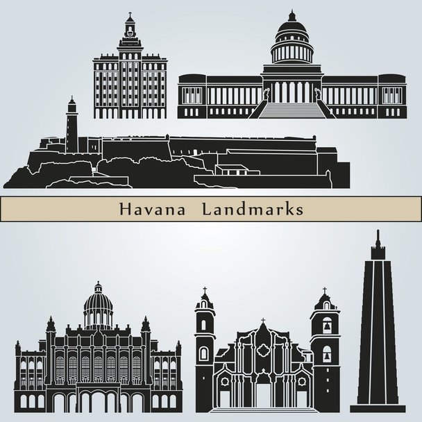 Havana zabytki i pomniki - Wektor, obraz